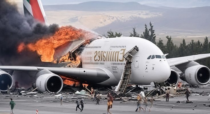 Emirates plane fire Dubai