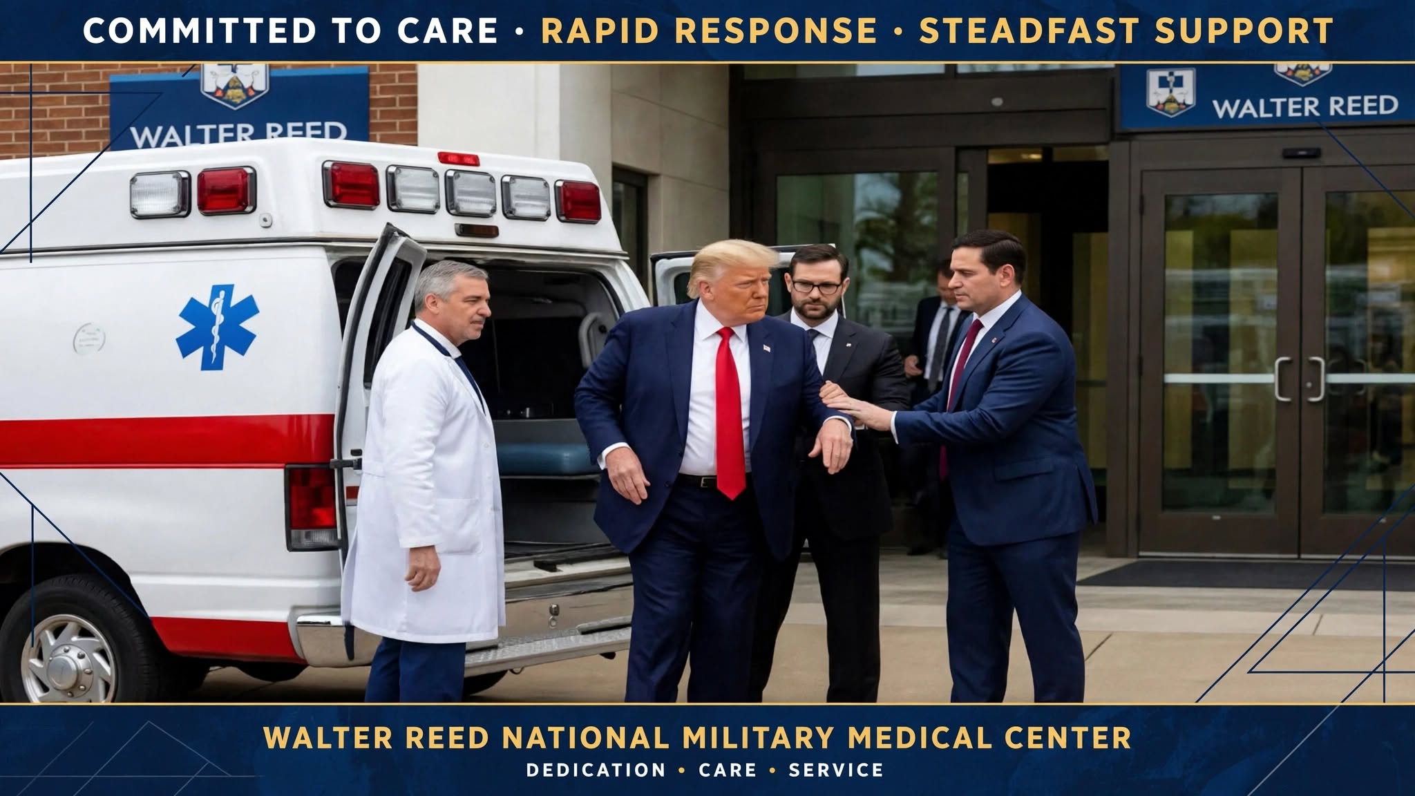 Trump hospital arrival